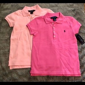 Girls Pink Ralph Lauren Polo Shirts Size 6x